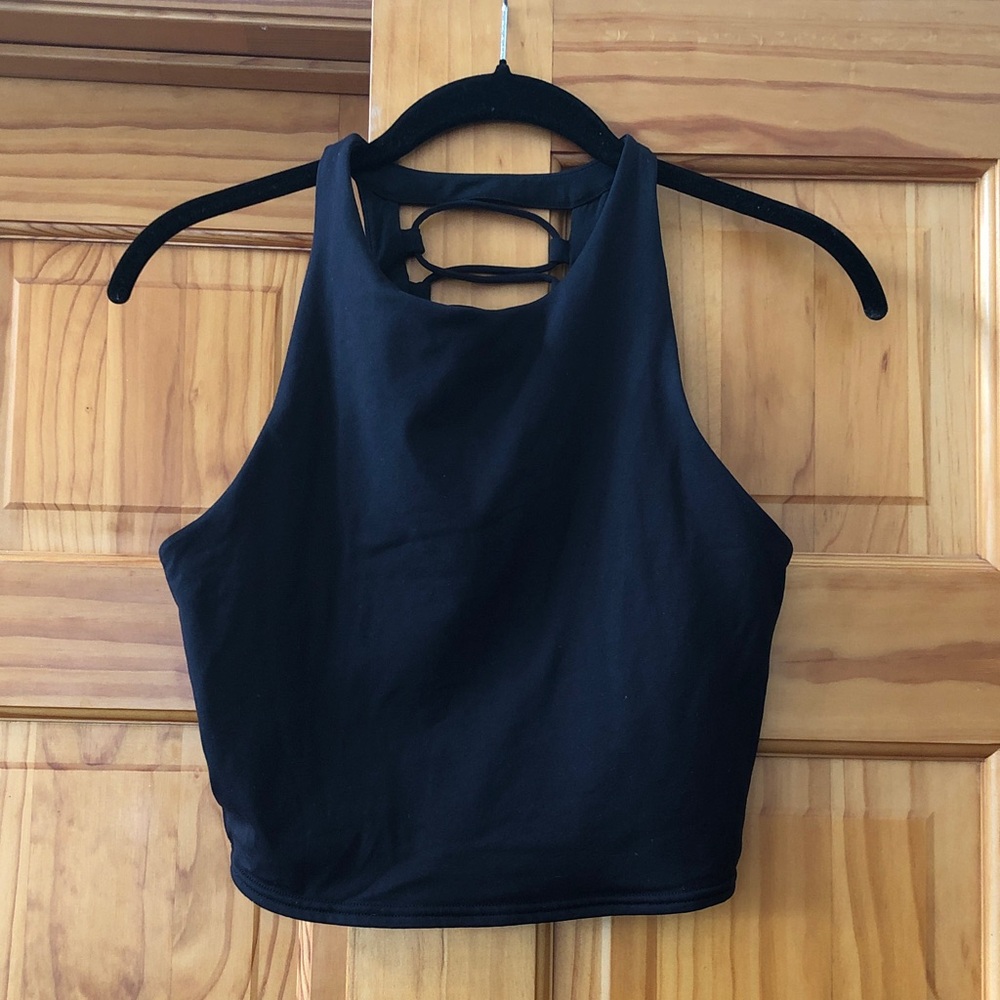 Alo black strappy yoga bra